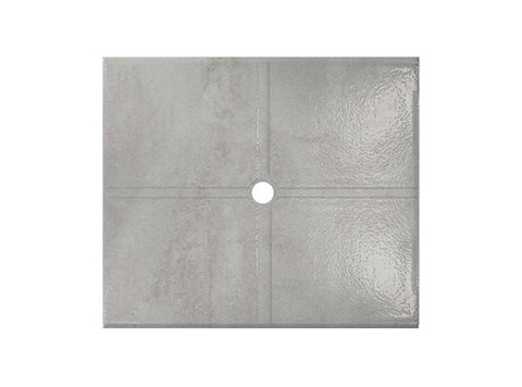 Flat Shower Floor 47x59 w/ Drain Channels, Carbon Ash
