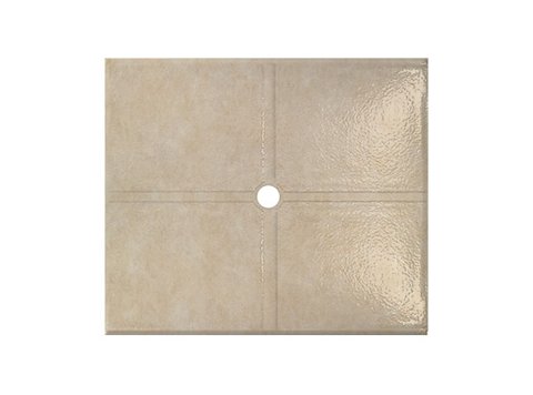 Flat Shower Floor 47x59 w/ Drain Channels, Travertine