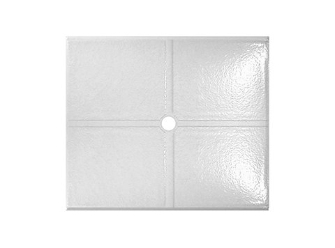 Flat Shower Floor 47x59 w/ Drain Channels, White