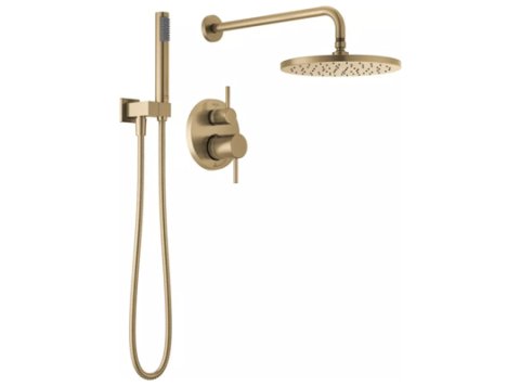 Modern Two Handle Single Function Shower System in Champagne Bronze