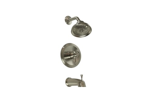 Liquid Accents Kensington Tub and Shower Trim and Valve, 4-Function Shower Head, Brushed Nickel