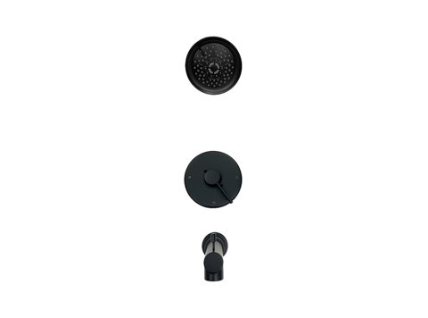 Liquid Accent Seville Shower and Tub Trim and Valve in Matte Black