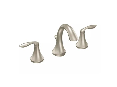 Eva Two Handle Widespread Bathroom Sink Faucet in Brushed Nickel (Valve Included)