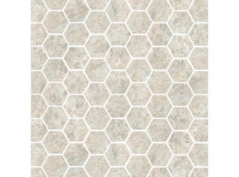 Imp/Hexagonal Wainscot San Michele Travertine