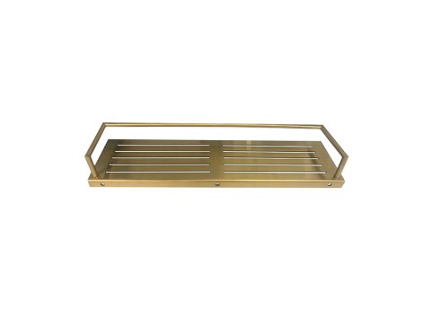 Liquid Accents 18 In Rectangle Slotted Shelf, Brushed Gold