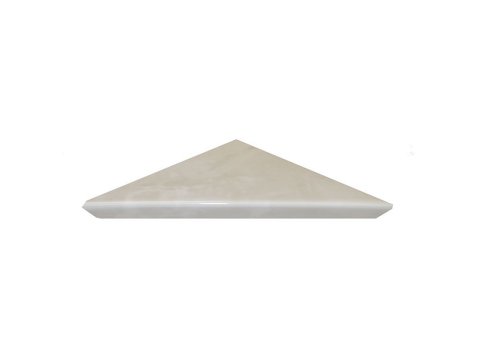 Single Tier Corner Shelf Silver White Marble