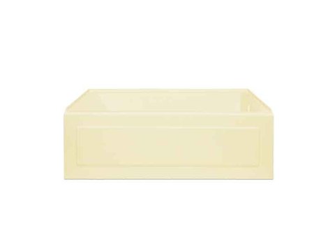 Linear Whirlpool Bathtub 60 x 32x 19, Left-Hand Drain, Almond