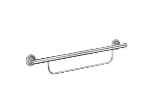 GRAB BAR 24 inch WITH TOWEL BAR, CHROME Supports 250 lbs.