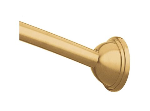 Curved Round Shower Rod 6 Ft, Adjustable, Brushed Gold
