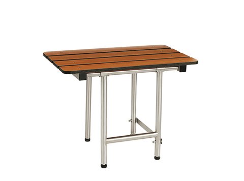 Seachrome 24X15 Bench Style Seat W/ Swing Down Leg - Teak Wood