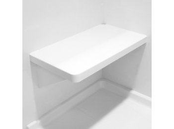 White LH Bench Shower Seat, Bracket & Supertach