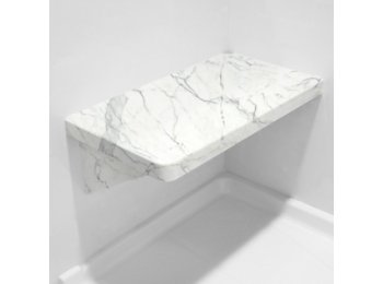 Calcutta Marble RH Bench Shower Seat, Bracket & Supertach