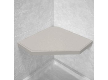 Gray Corner Hexagon Shower Seat, Bracket & Supertach
