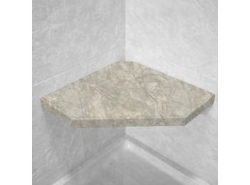 Napoli Marble Corner Hexagon Shower Seat, Bracket & Supertach
