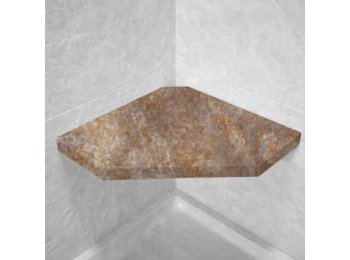 River Rock Corner Hexagon Shower Seat, Bracket & Supertach