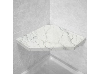 Santorini White Corner Hexagon Shower Seat, Bracket & Supertach