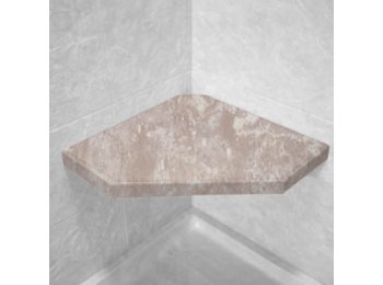 Sandalwood Corner Hexagon Shower Seat, Bracket & Supertach