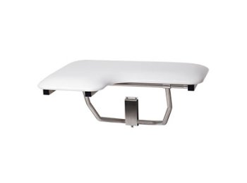 Seachrome L-Shape Seat 26X22.5 Right-Hand Cushioned Shower Seat - Naugahyde White