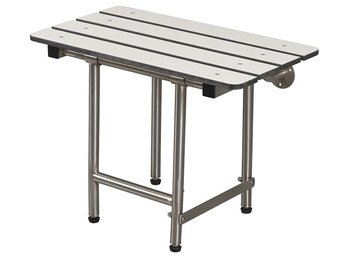 Seachrome 24X15 Bench Style Seat W/ Swing Down Leg - Phenolic White