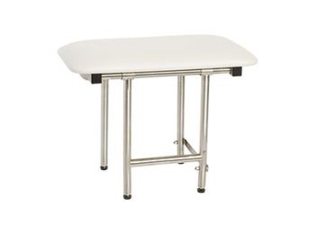 SEACHROME 28X15 BENCH STYLE SEAT W/ SWING DOWN LEG WHITE NAUGAHYDE Weight Capacity 900 lbs