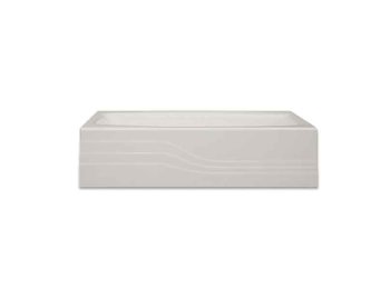 Spray Foam Bathtub Surf Skirt 60.5 x 32 x 15, Gray, Right Hand