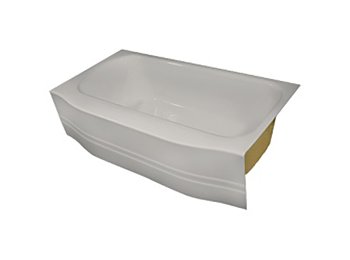 Spray Foam Bathtub Curved Skirt 58 x 30 x 13, Gray, Left Hand