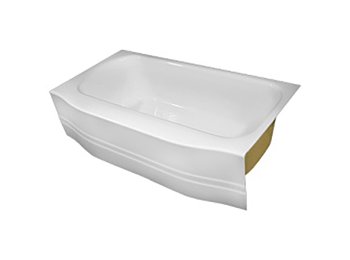Spray Foam Bathtub Curved Skirt 61 x 30.5 x 13, White, Left Hand