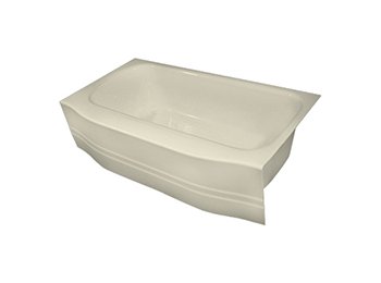 4.5 ft. Curved Biscuit Bathtub Liner