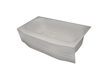 4.5 ft. Curved Gray Bathtub Liner