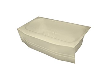5 ft. Curved Almond Bathtub Liner