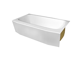 Spray Foam Bathtub Winged Skirt 59 x 32 x 13, White, Right Hand