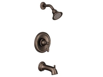 Moen Brantford T2153 1-Handle Tub & Shower Trim, 1-Function Showerhead, Valve 62370, Oil Rub Bronze