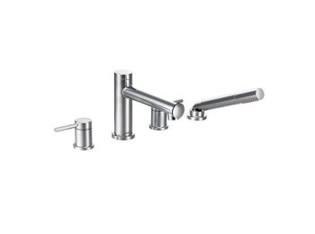 Moen Align 394 Two-Handle Diverter Roman Tub Faucet And Hand Shower Trim Only-Chrome