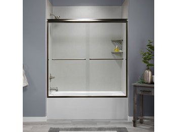 Liquid Accents 60 X 62 Shower Door,Oil Rubbed Bronze, 1/4 inch Clear Glass, Two Towel Bars & Knobs