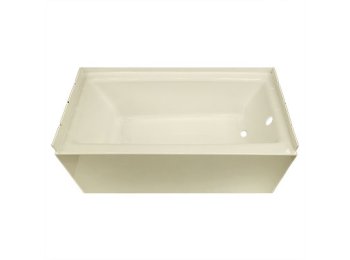 Spray Foam Bathtub Straight Skirt 61.5 x 30 x 17, Biscuit, Right Hand