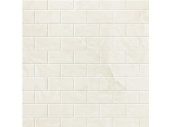 60X98 Sim-Tile Subway Silver White Marble