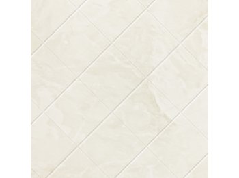 60X98 Sim-Tile Diamond Silver/White Marble