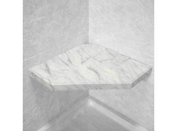Galena Corner Hexagon Shower Seat, Bracket & Supertach