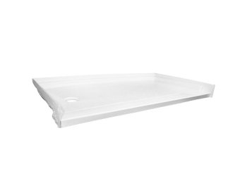 Low-Barrier 60 X 32 Shower Base, Left-Hand, White