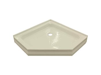35 x 35 Neo Angle Shower Base, Center Drain, Biscuit
