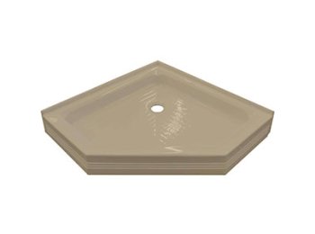35 x 35 Neo Angle Shower Base, Center Drain, Sandbar