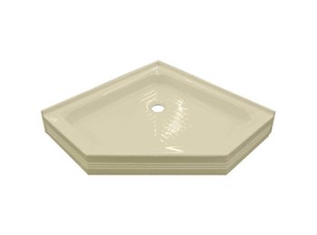 38 x 38 Neo Angle Shower Base, Center Drain, Almond