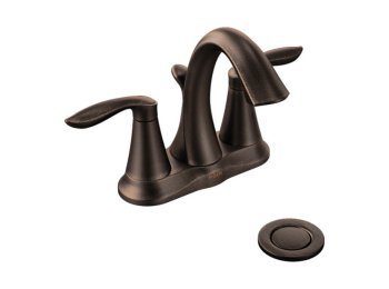 Moen Eva 6410 2 Handle High Arc Lav With Drain Assembly, Oil Rubbed Bronze