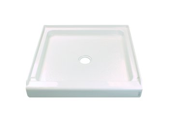 32x32x3.5 Center Drain, White