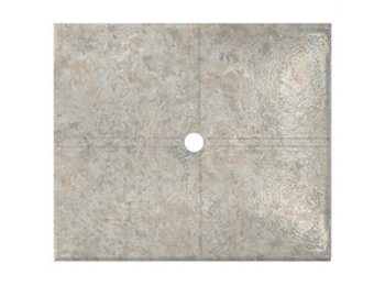 Flat Shower Floor 47x59 w/ Drain Channels, San Michele Travertine