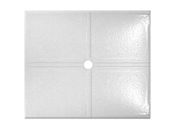 Flat Shower Floor 47x59 w/ Drain Channels, White