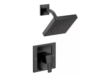 90 Degree One Handle Single Function Shower Faucet in Matte Black (Trim Only) 2.5 GPM