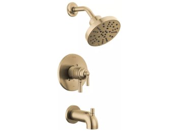 Saylor Two Handle Multi Function Bathtub & Shower Faucet in Brilliance Champagne Bronze (Trim Only)