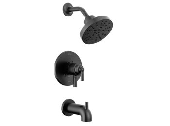 Saylor Two Handle Multi Function Bathtub & Shower Faucet in Matte Black (Trim Only)