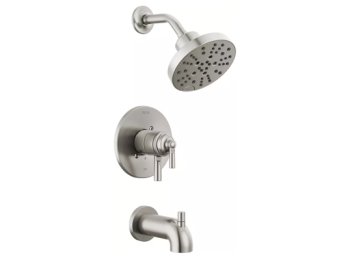 Saylor Two Handle Multi Function Bathtub & Shower Faucet in Brilliance Stainless (Trim Only)